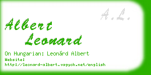 albert leonard business card